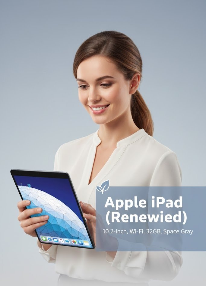 Apple iPad (10.2-Inch, Wi-Fi, 32GB) – Space Gray (Renewed)