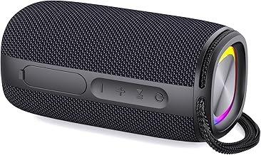 Bluetooth Speaker, Speaker Bluetooth Wireless with Light, BT5.3, IPX6 Waterproof Electronic Gadgets for Home/Party/Outdoor, Birthday Gift (Black)