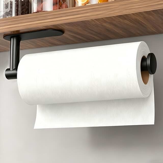 DEKAVA Paper Towel Holder Under Cabinet Wall Mount for Kitchen Paper Towel, Self-Adhesive Paper Towel Bar, Paper Towel Rack, Stainless Steel 13 inch