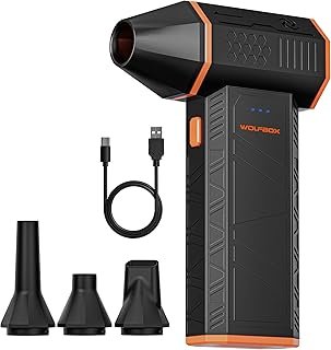 WOLFBOX MegaFlow 50 Compressed Air Duster-110000RPM Super Power Electric Air Duster, 3-Gear Adjustable Mini Blower with Fast Charging, Dust Blower for Computer, Keyboard, House, Outdoor and Car | Electric, Mini Blower, Fast Charging, Computer, Keyboard, H