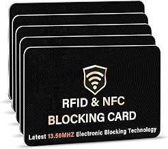 SaiTech IT 5 Pack RFID Blocking Card for Credit Debit ID Card, Black | Slim Anti-Theft Contactless NFC RFID Blocker Protector, Easily Fit into Wallet and Purse, for Men & Women