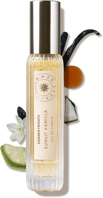 Summer Fridays Sunlit Vanilla Eau de Parfum - Warm Gourmand Vanilla Perfume for Women - Versatile Fragrance With Notes of Caramel + Bergamot - Long-Lasting, Delicate Eau de Parfum - Vegan (10 ml)