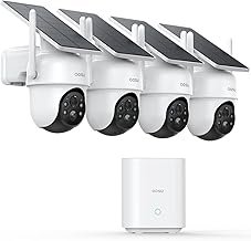 aosu D1 Classic 4-Cam Kit, Security Cameras Wireless Outdoor, Solar Powered | No Subscription Required, 32GB Build-in Storage, 360° Auto Tracking, Solar Powered, 3MP Color Night Vision, Easy Install